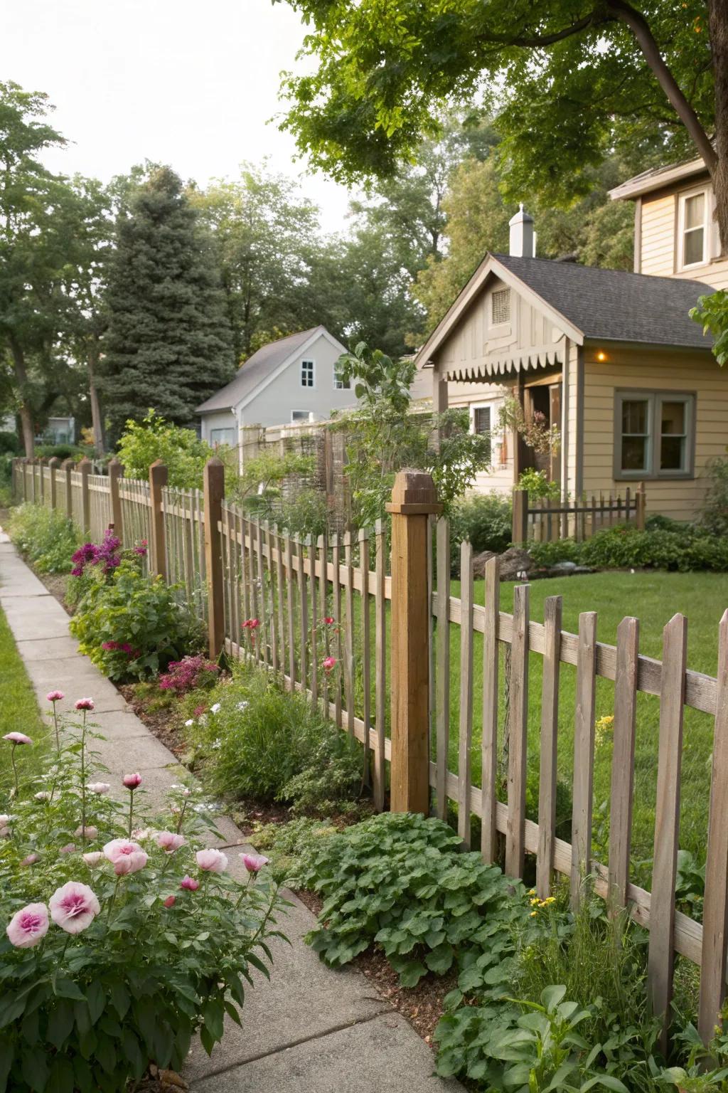 Introduce dimension through fences of varied dimensions.