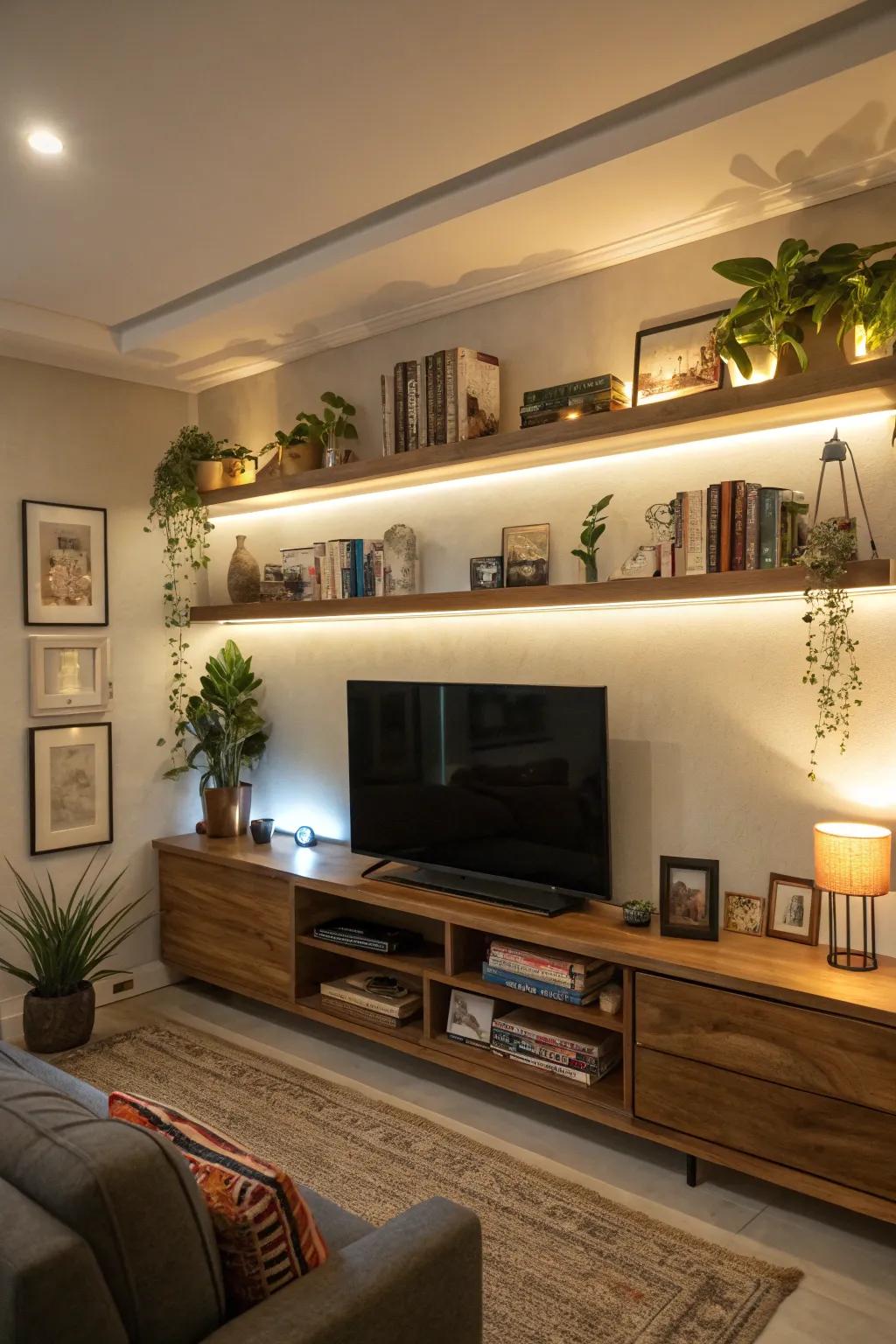 Light up your decorations with accent lighting.