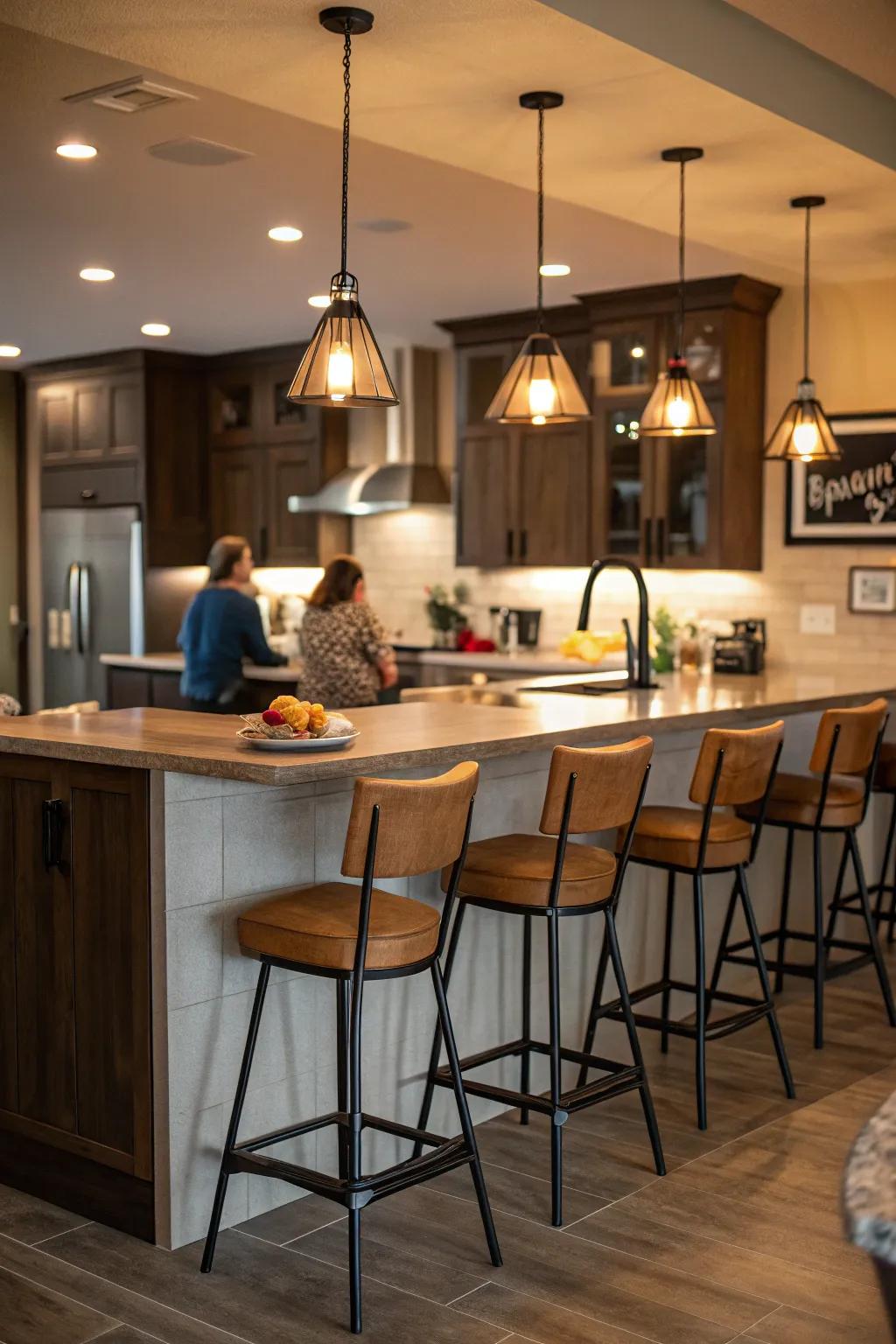 Kitchen island featuring bar seating for relaxed and interactive dining experiences.