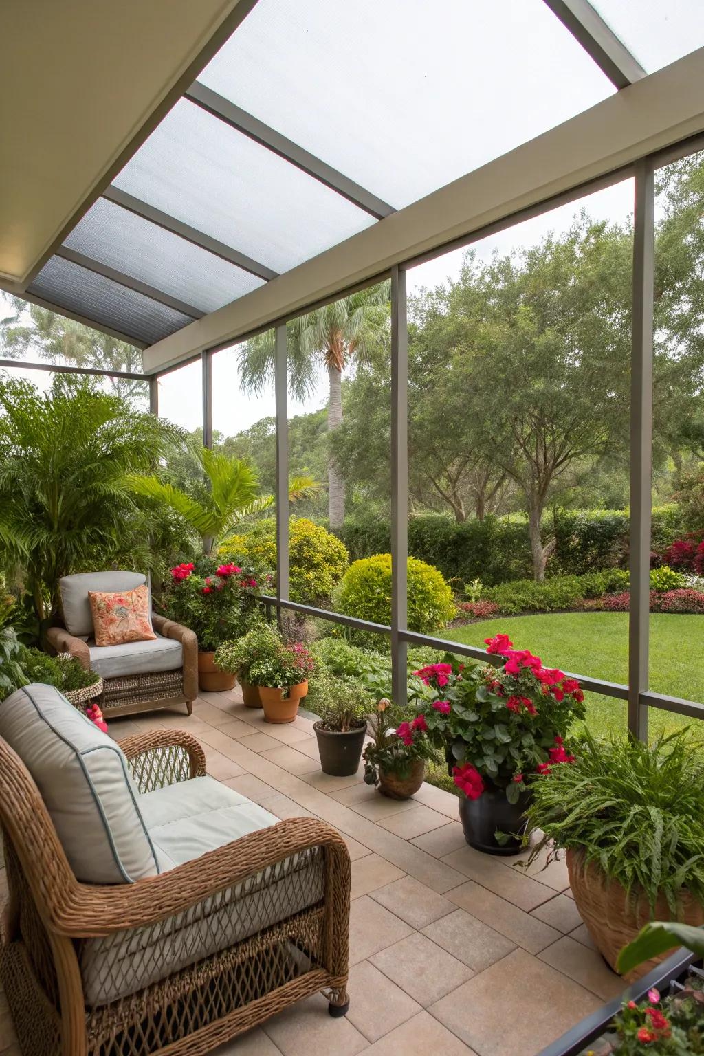 Comfortably enjoy the outdoors with screened enclosures.