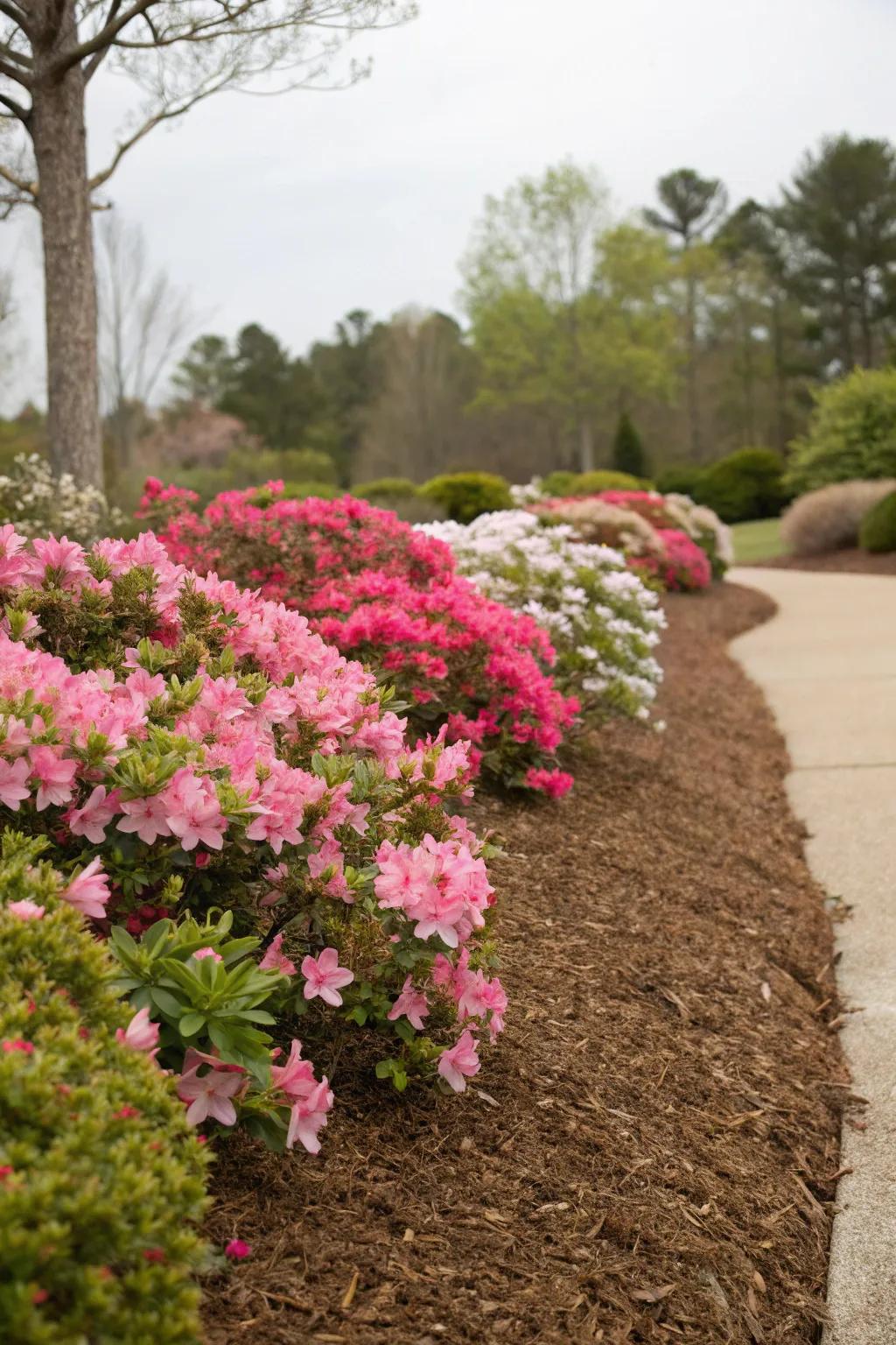 Elevate your azalea beds with beneficial mulch and ground covers.