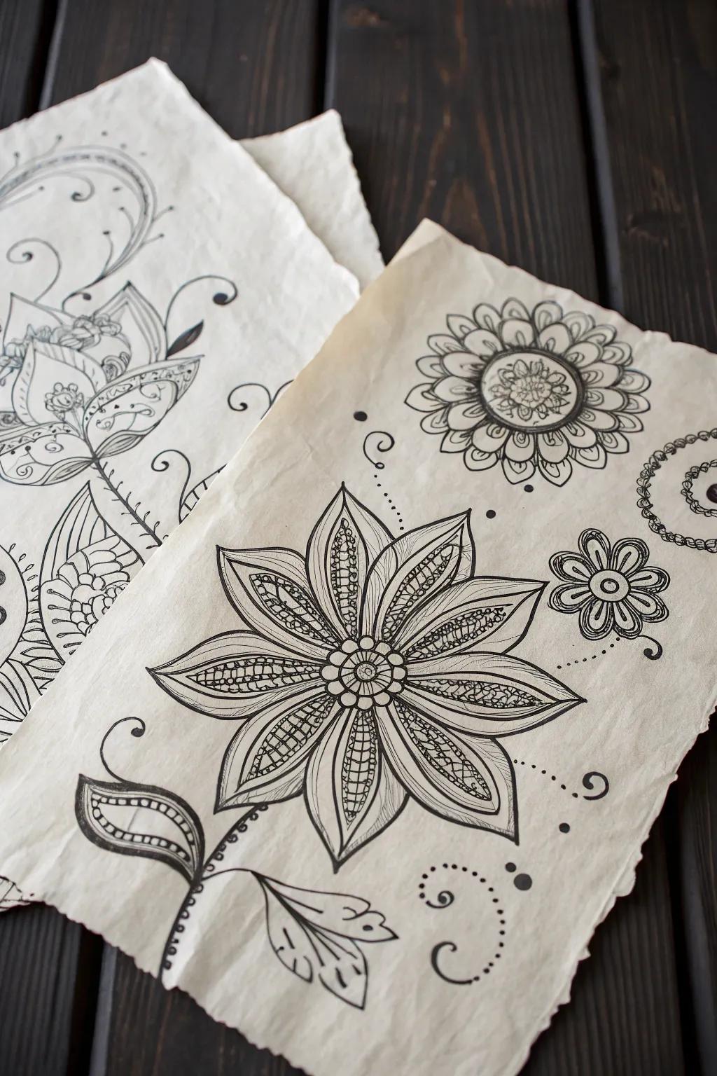 Inked style in black and white adds style.