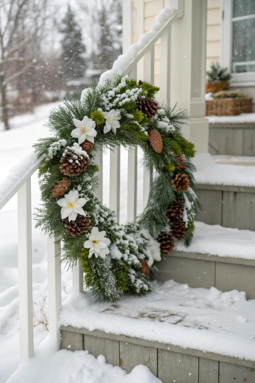 Embrace winter using an enchanting door piece layout.