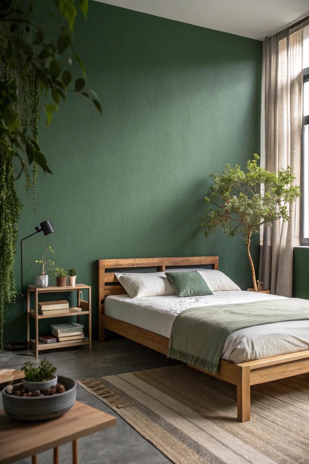 A minimalist method highlights the appeal of woodland green.