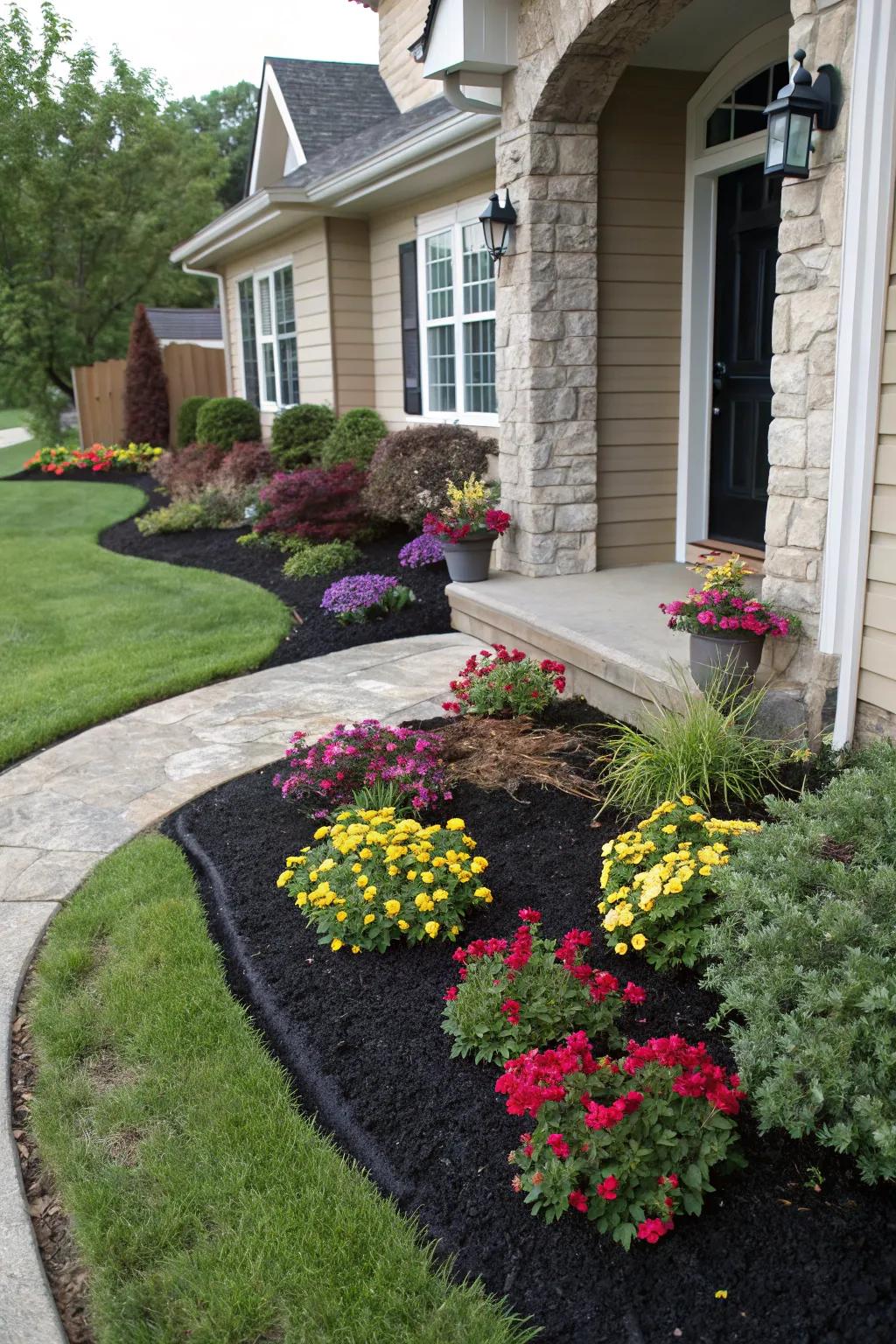 Craft a welcoming entrance with thoughtful plants and ground cover.