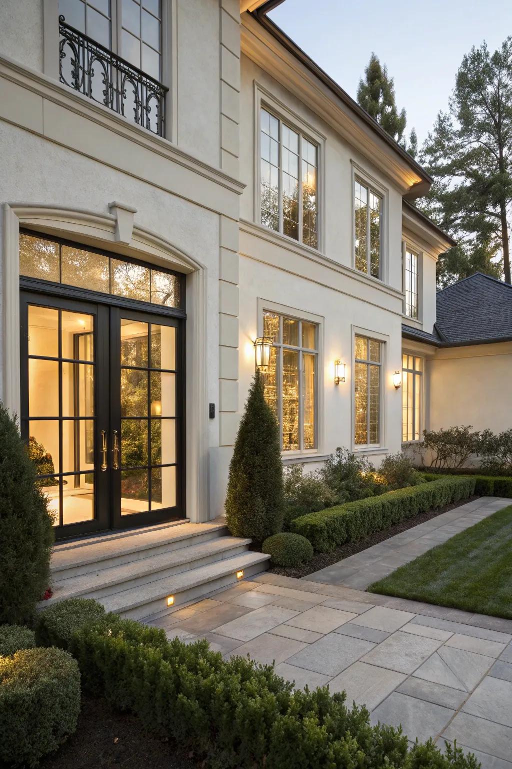 Windows and doors enhancing the facade and inviting light