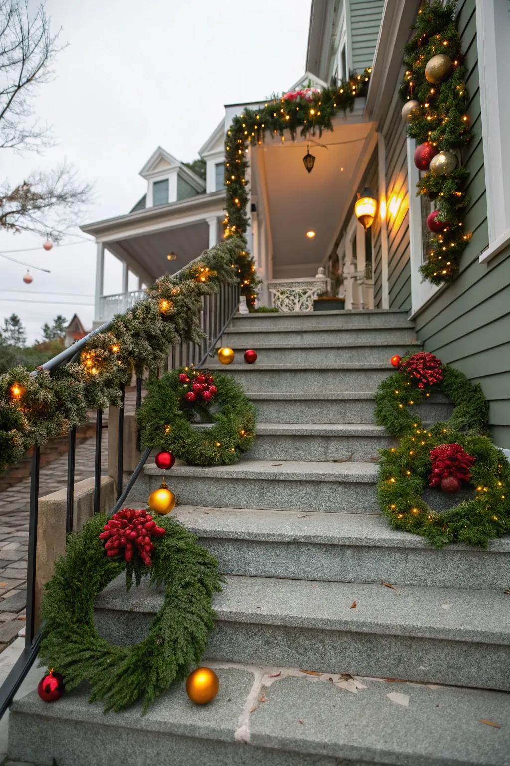 Seasonal décor keeps your front steps lively and inviting.