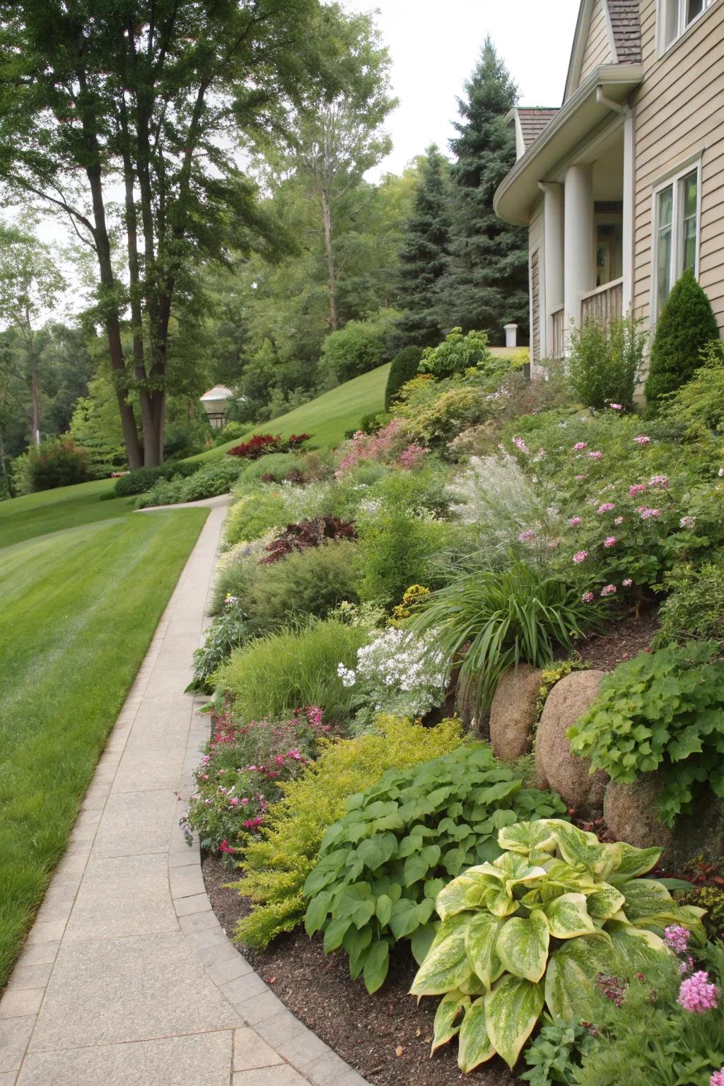 Organic designs bring harmony to your berm.