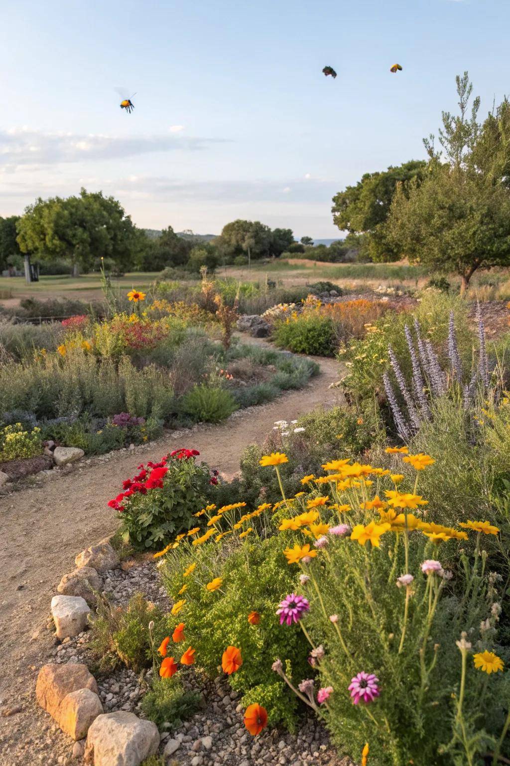 A garden crafted to bring in and aid pollinators and animals.