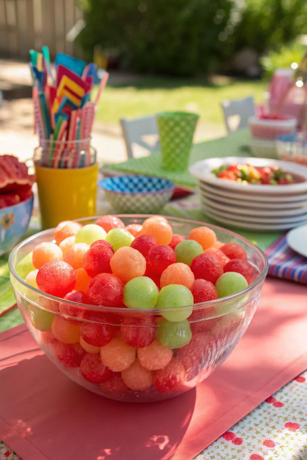 A refreshing sphere-shaped melon medley perfect for summer get-togethers.