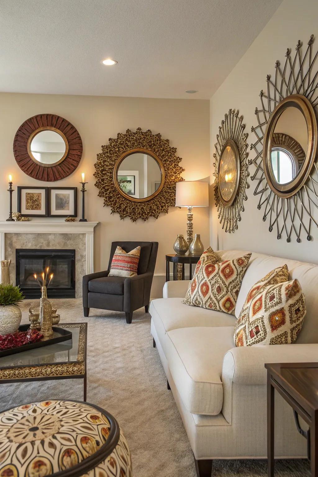 Artistic mirrors can also serve as stunning decorative pieces.