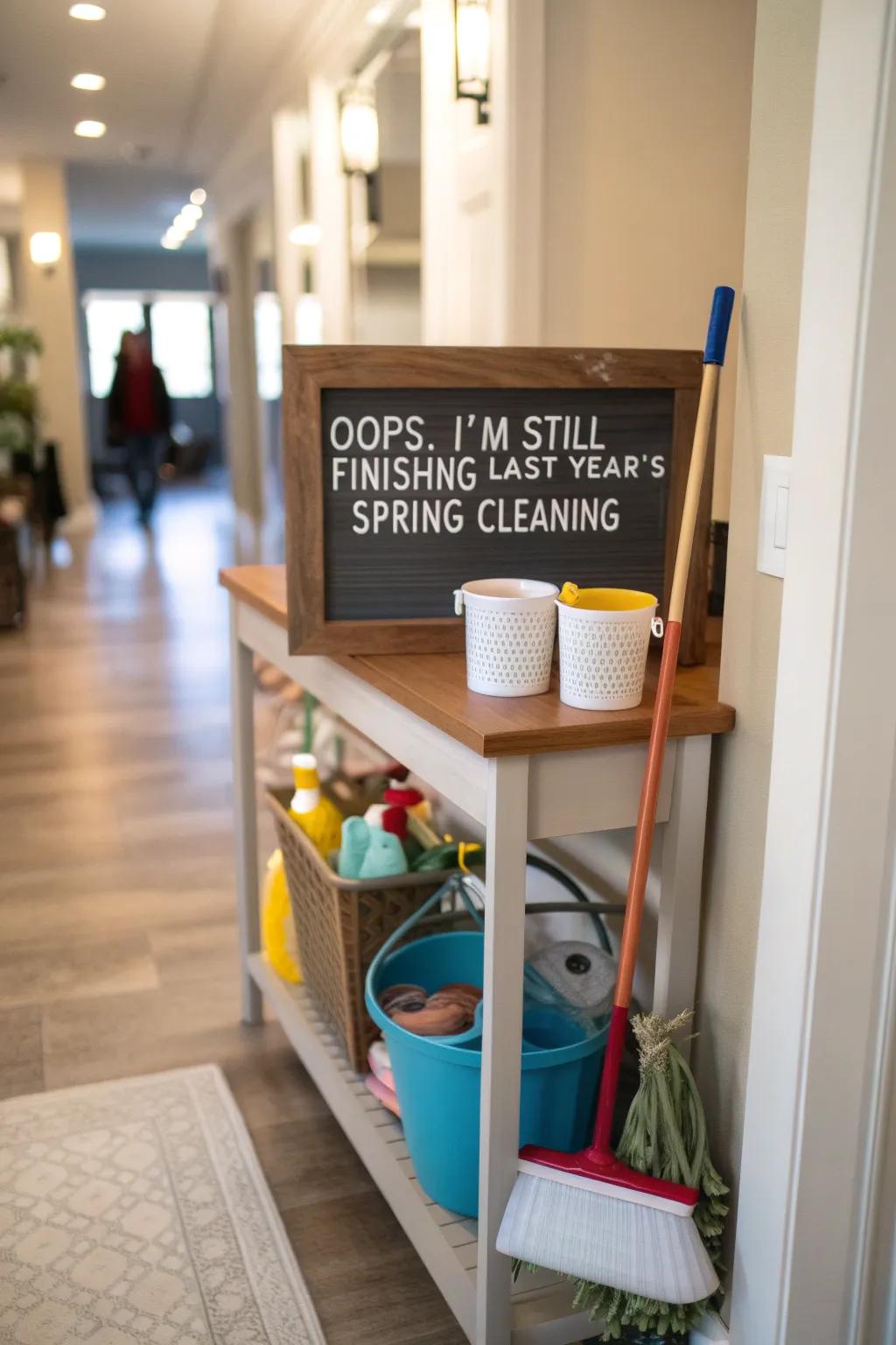 A funny perspective on the never-ending job of cleaning in spring.