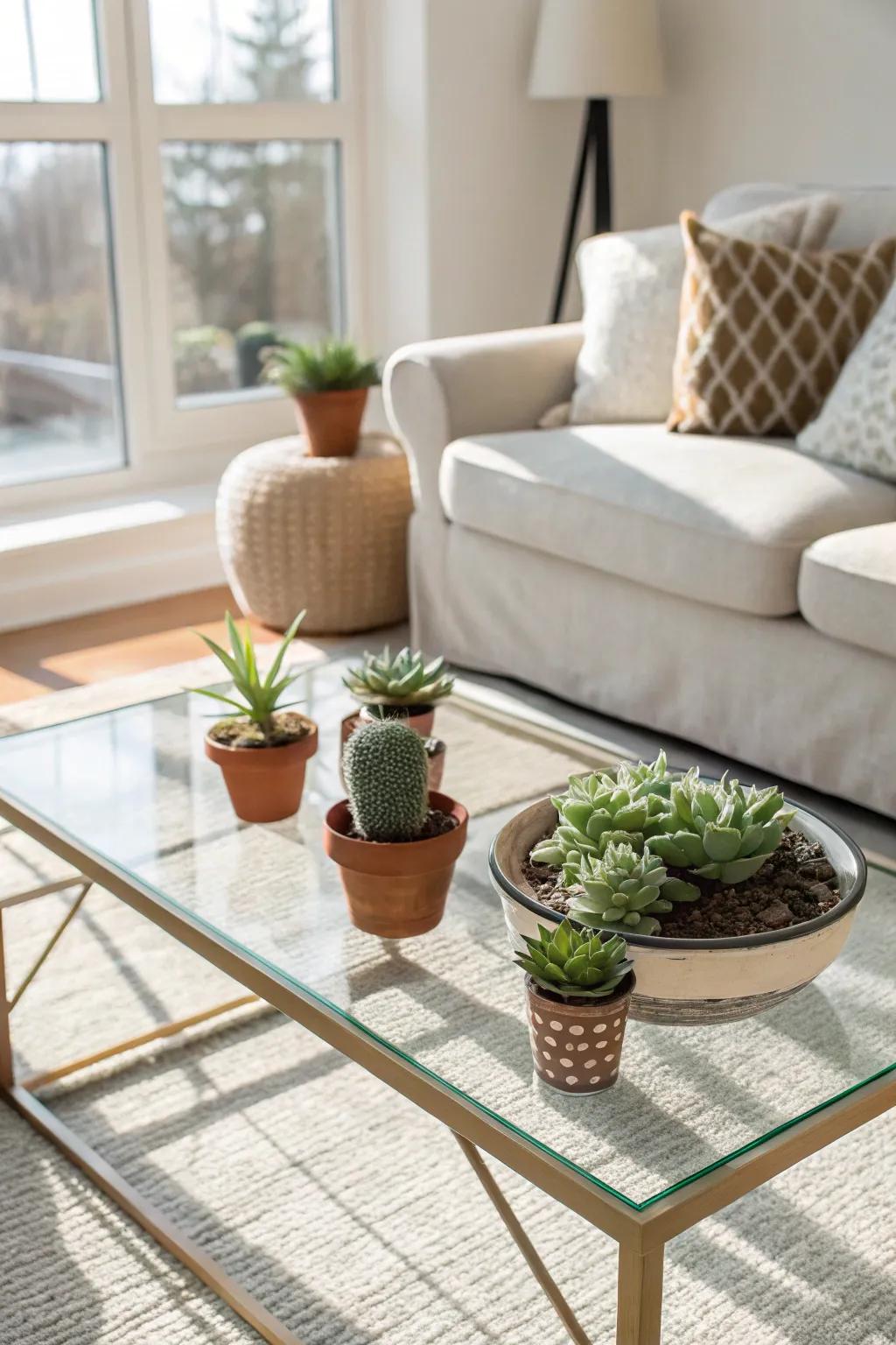 Plant life like succulents incorporates a hint of nature to your table.