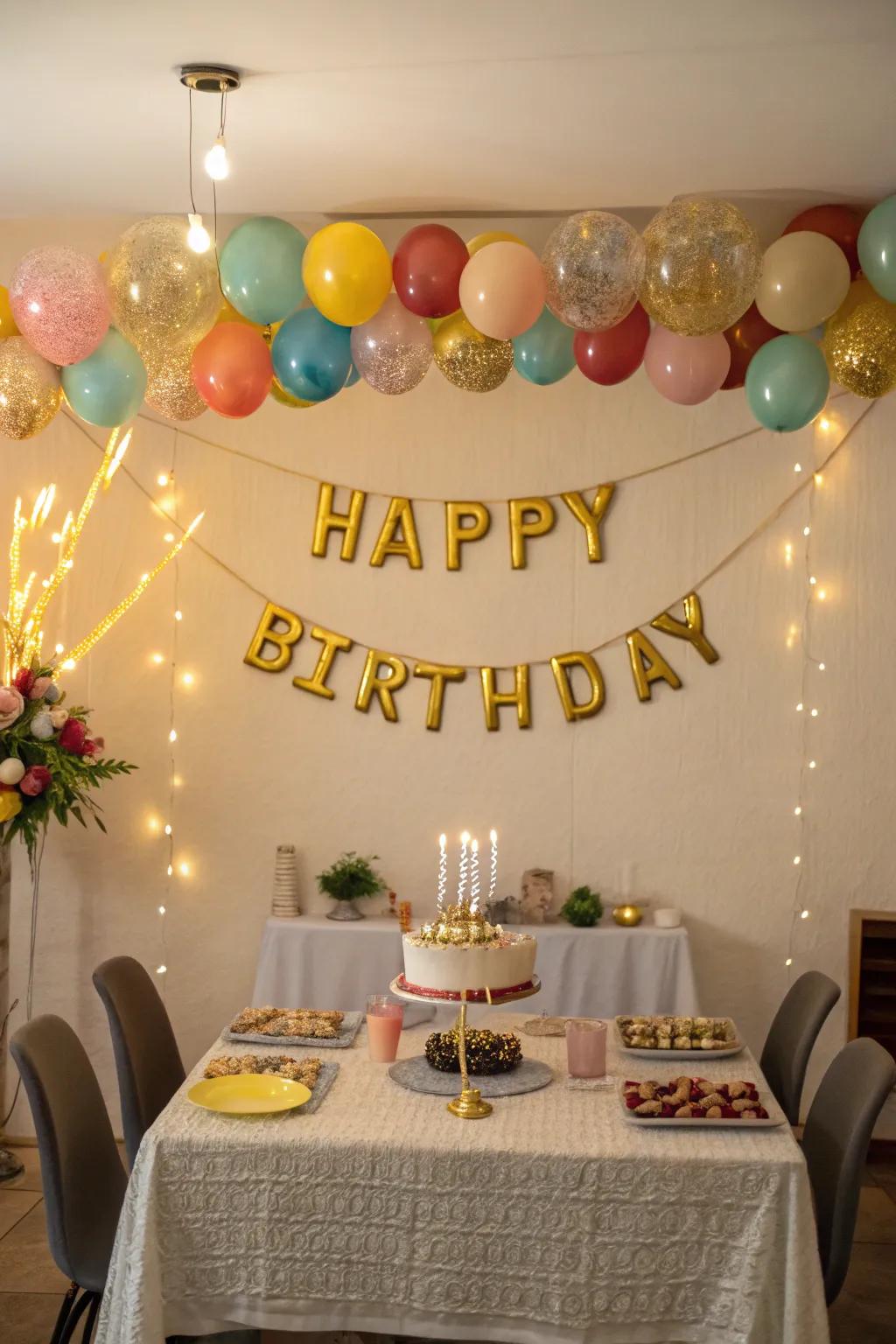 A radiant birthday sign for a personal touch.