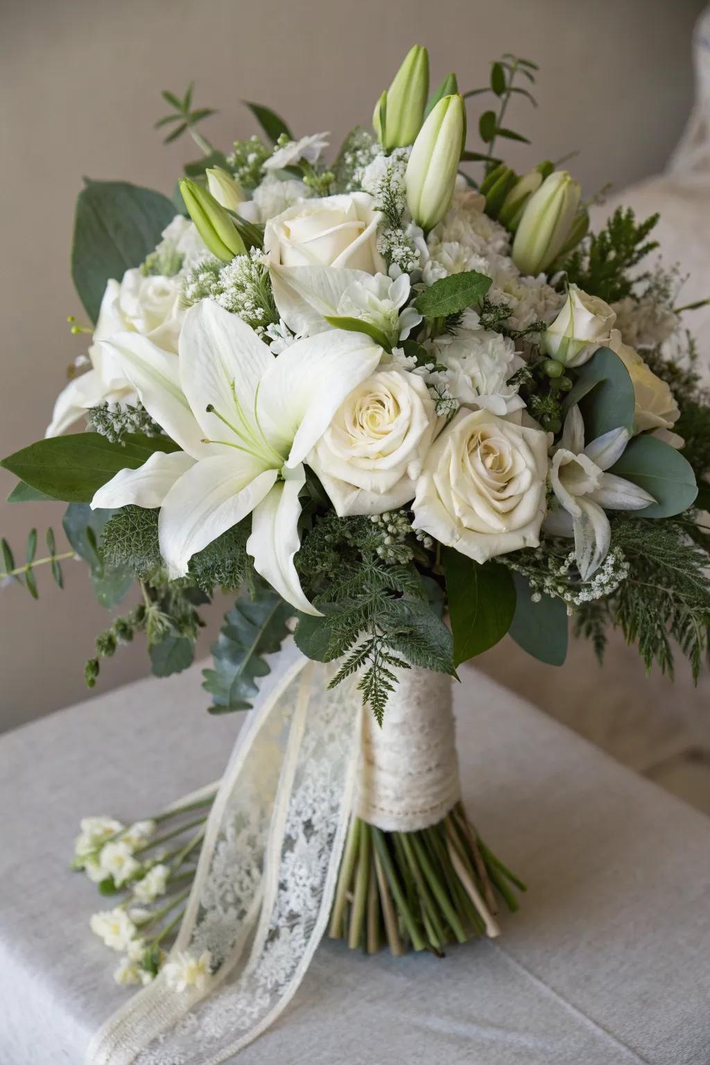 An elegant alabaster arrangement for a classic graduation gift.