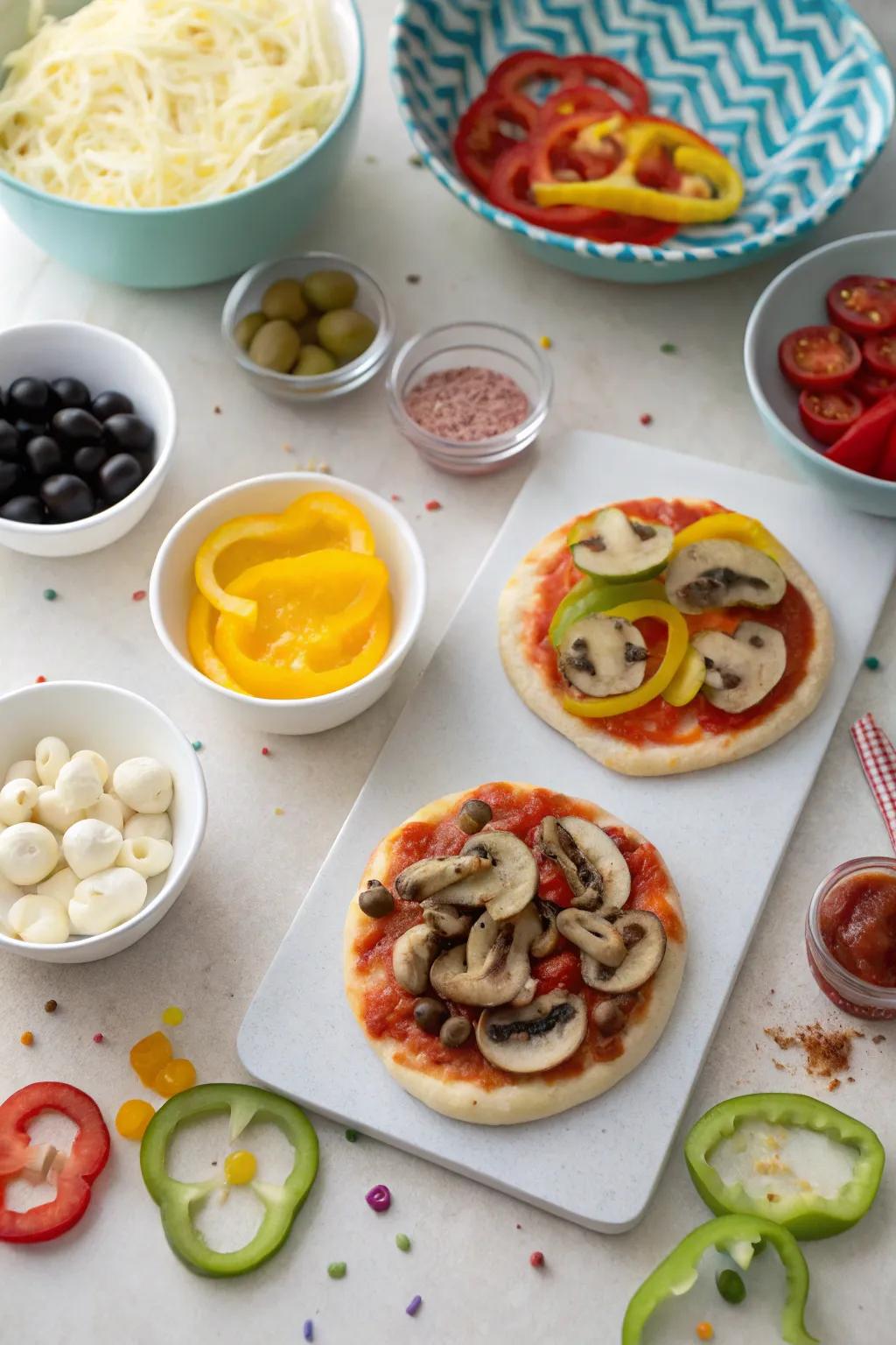 An enjoyable and interactive make-your-own flatbread area for guests.