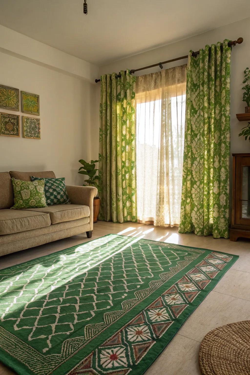 Patterns and prints effortlessly energize your room.