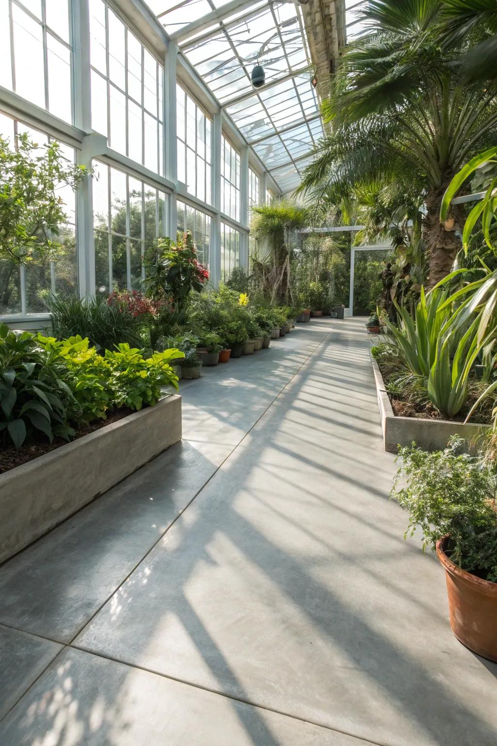 Concrete slabs deliver robustness and a tidy, contemporary charm.