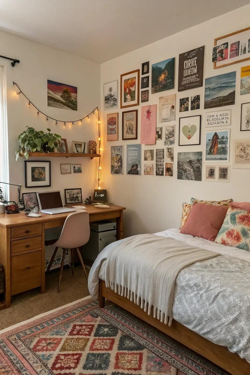 Collage walls enable your individuality to beam through.