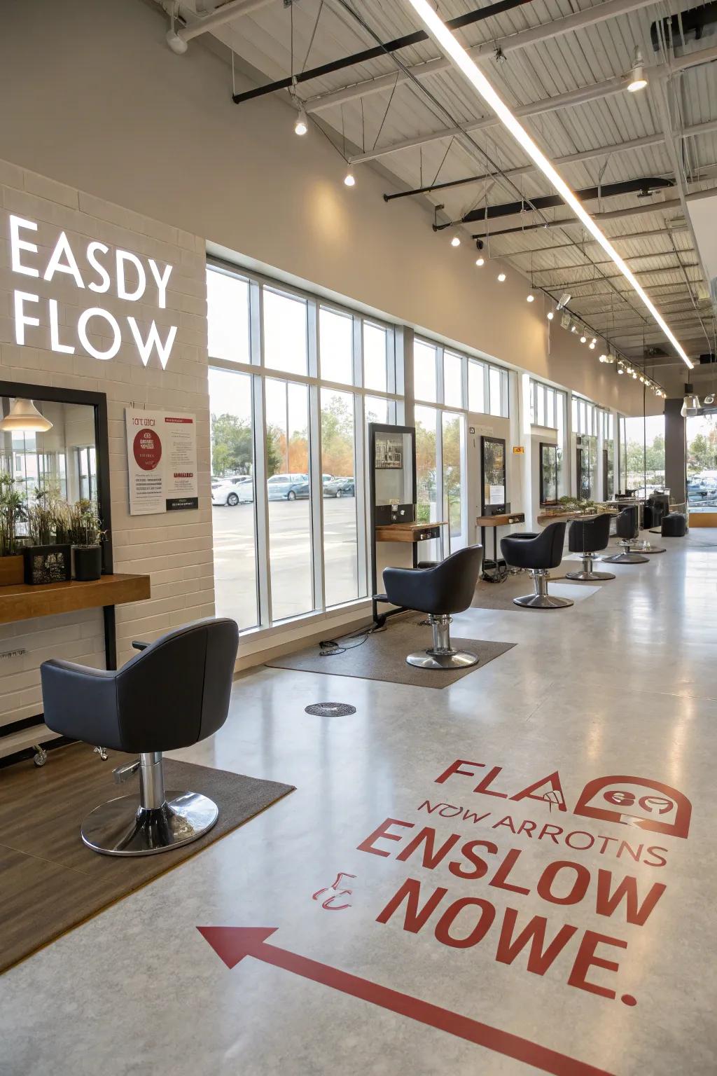 Open spaces make your salon feel bright and inviting.