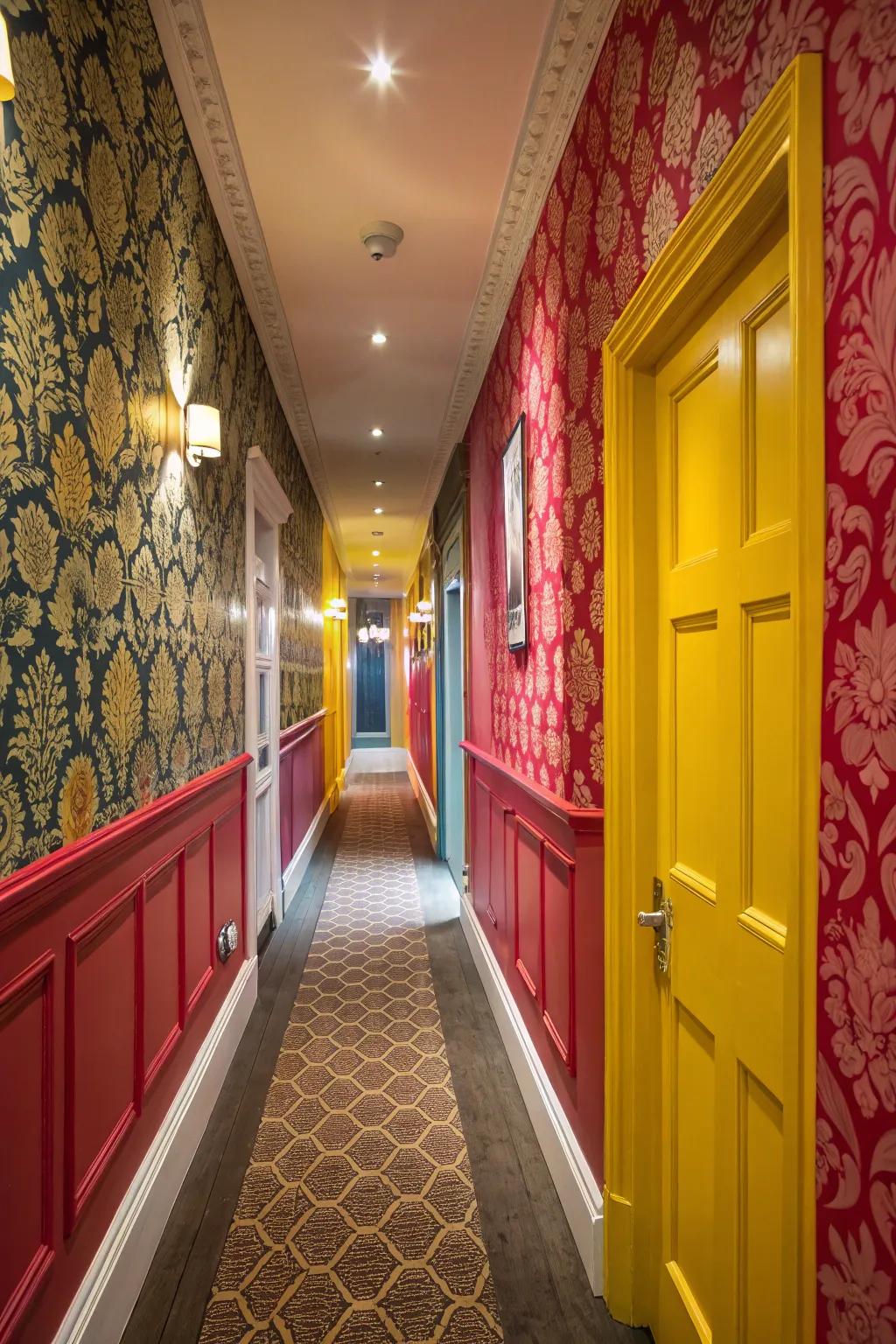 Bright colors can make your hallway a fun and interesting space.