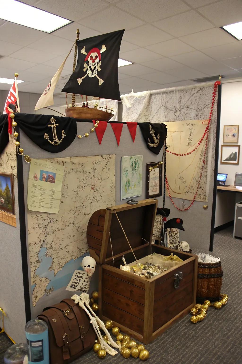 Embark on a pirate adventure with themed decor and hidden treasures.