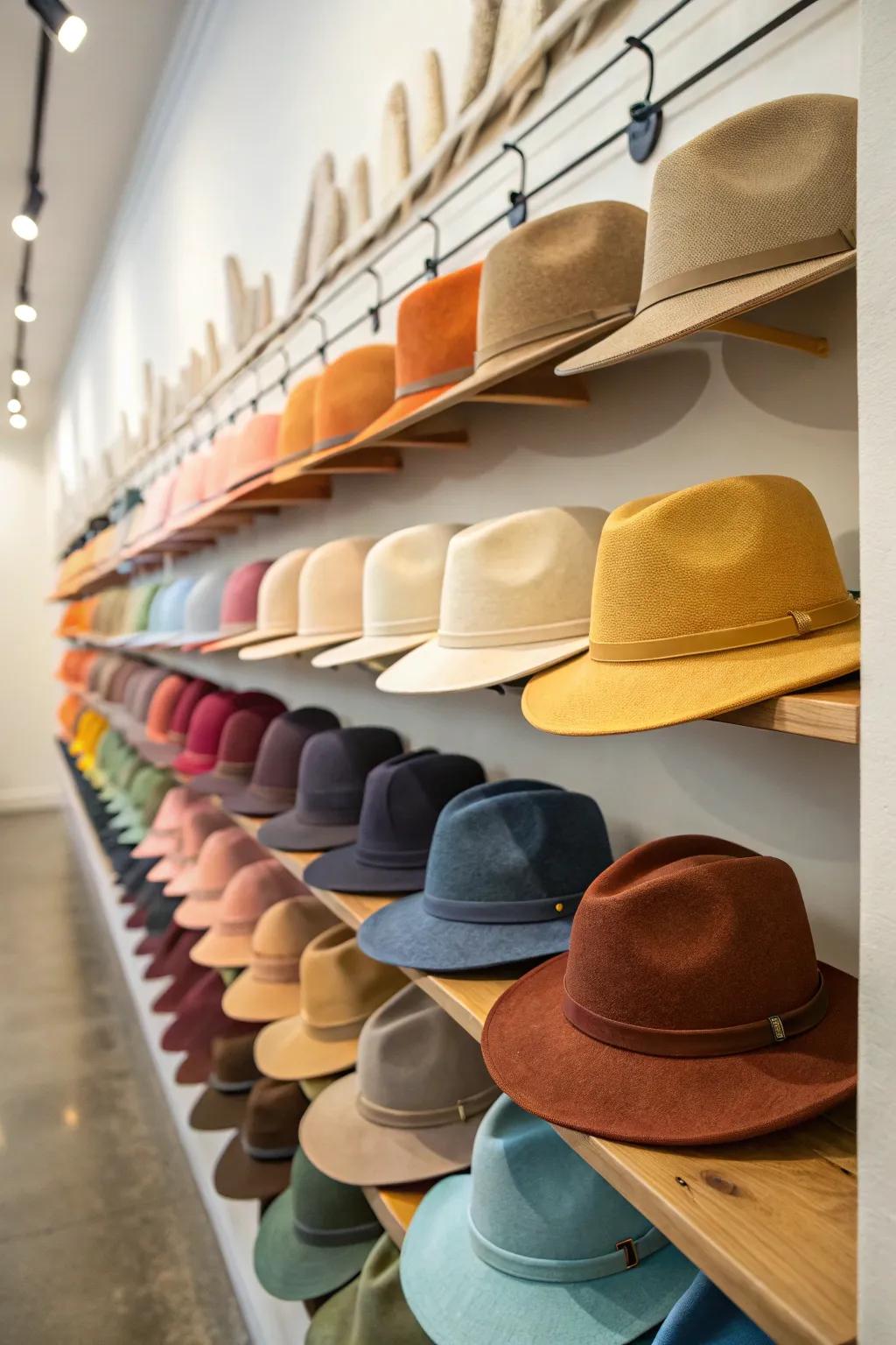 Color coordination for a visually appealing exhibit.