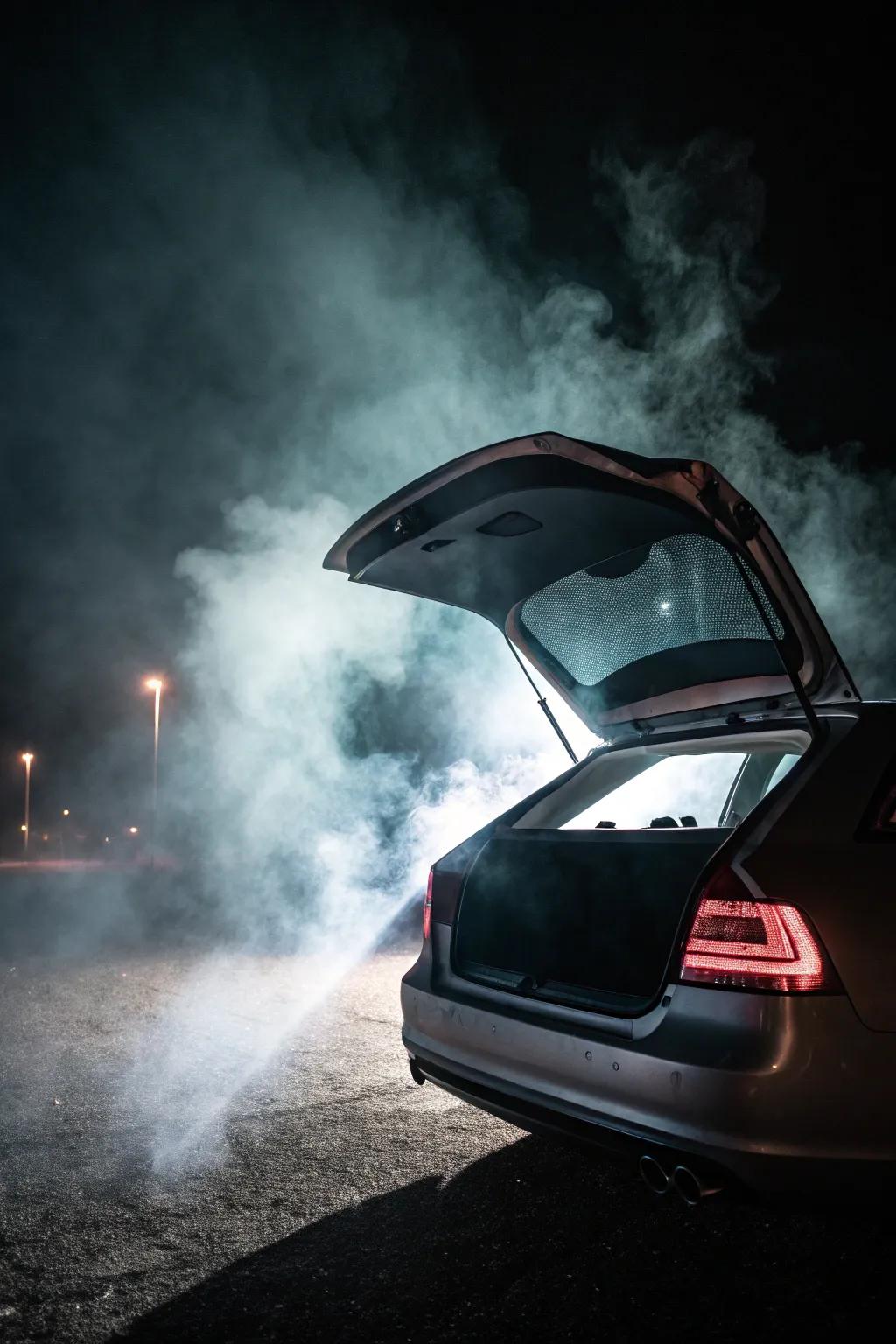 Employ a mist generator to engulf your trunk in a mysterious haze.