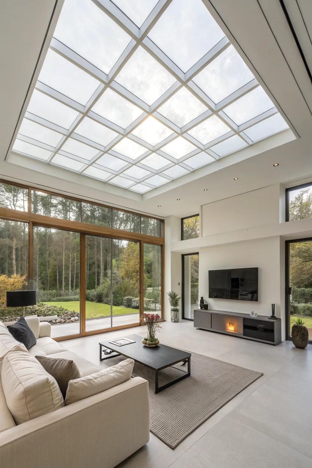 A modern living space equipped with infrared heating panels, offering a streamlined and efficient heating solution.