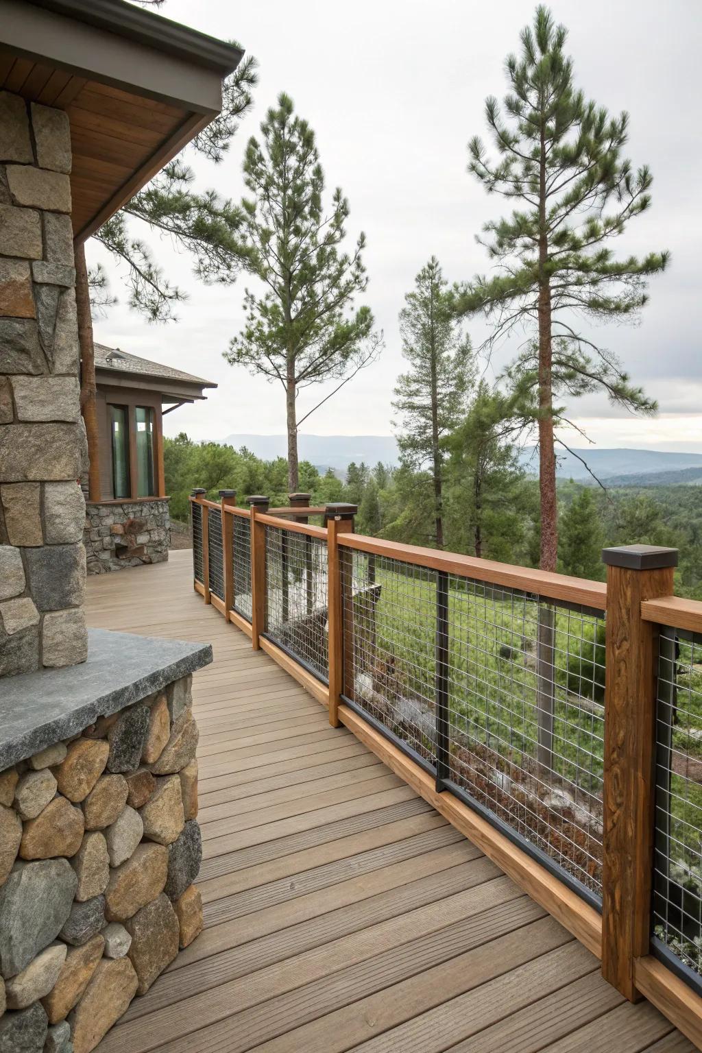 Mixing materials allows for a personalized deck railing design.