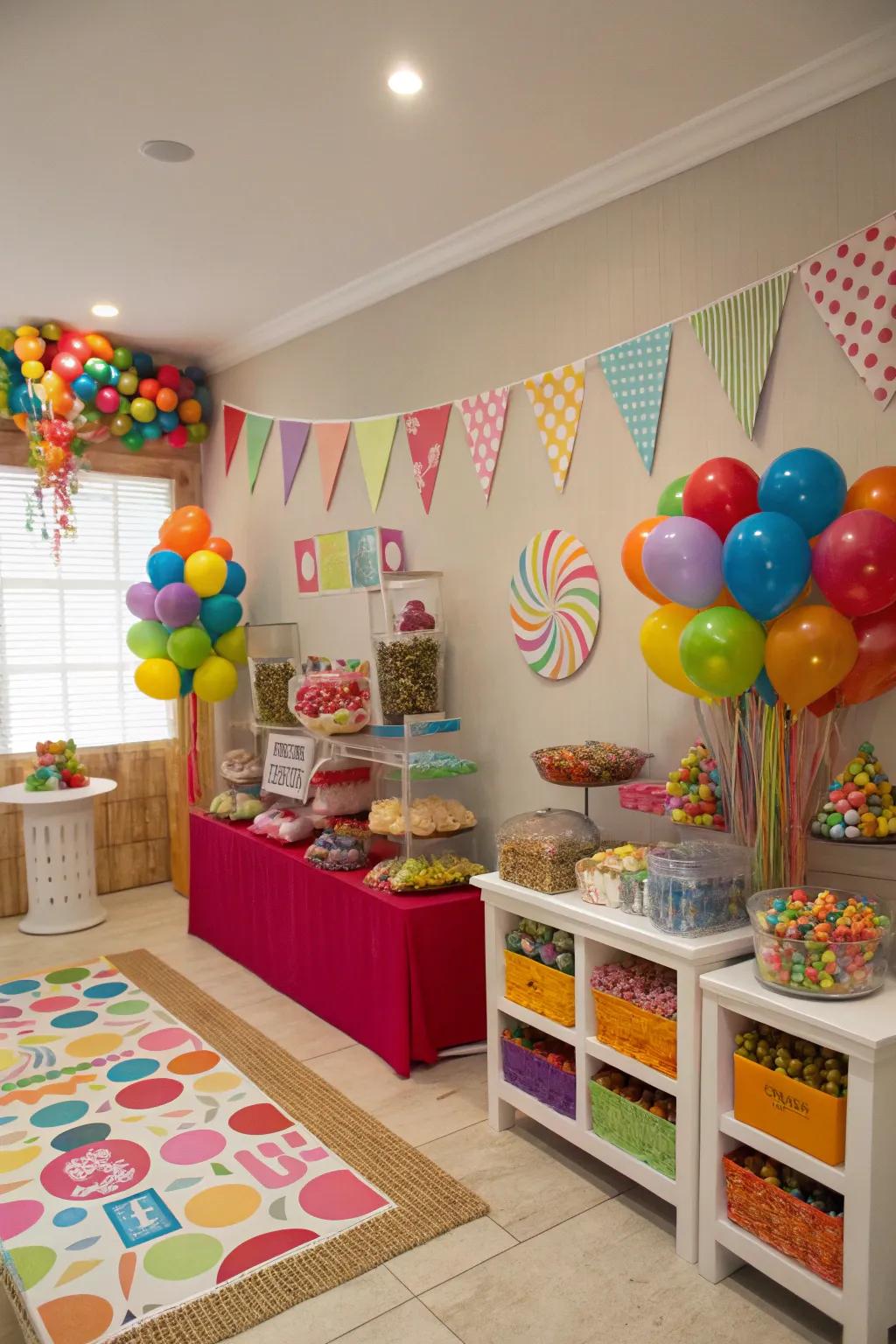 Indulge in a Sweet Paradise Festivities through sugary embellishments.