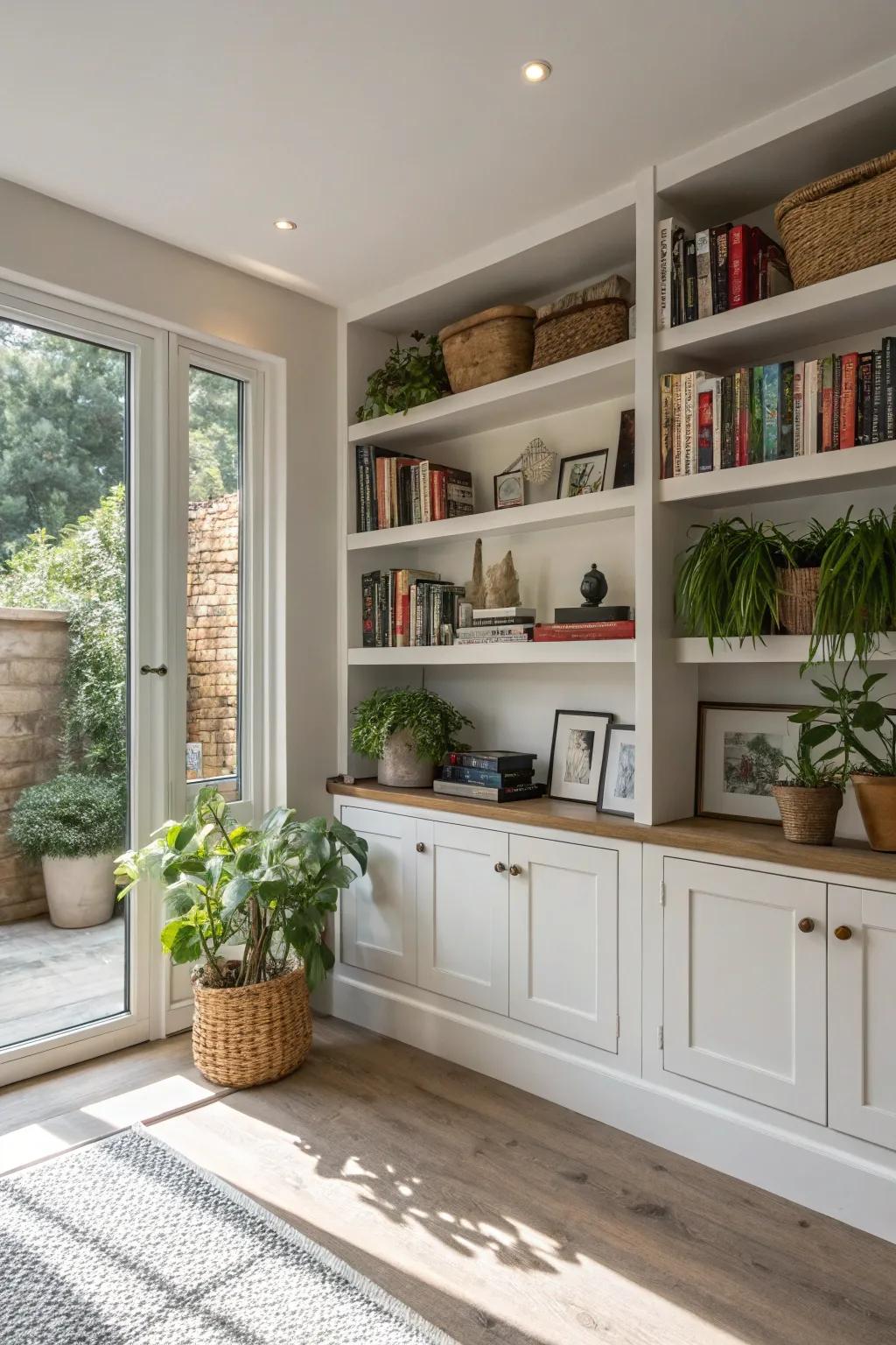 Mix style and practicality with smart, integrated storage options.