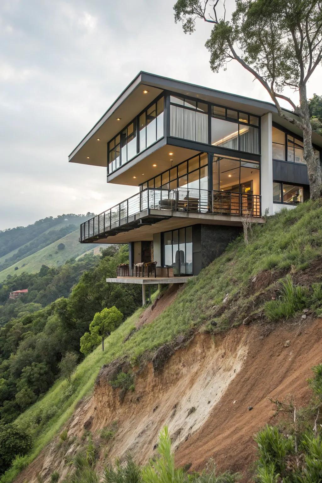Panoramic views are best in an upside-down house.