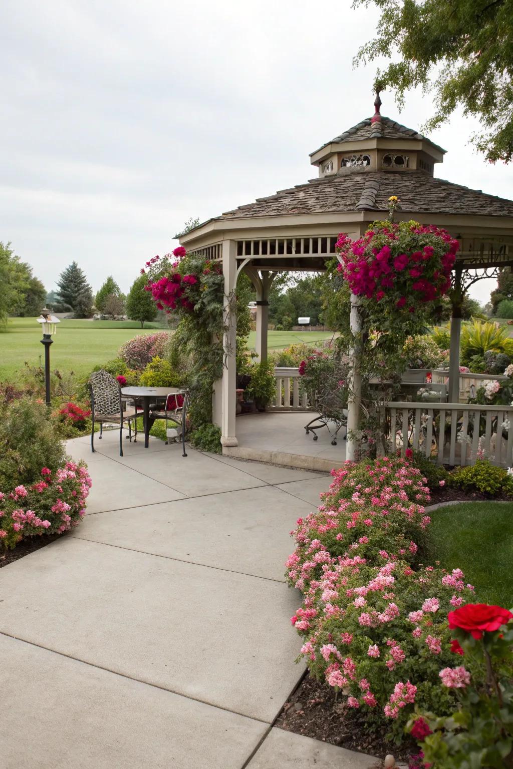A gazebo ensures privacy and comfort, making your patio a year-round escape.