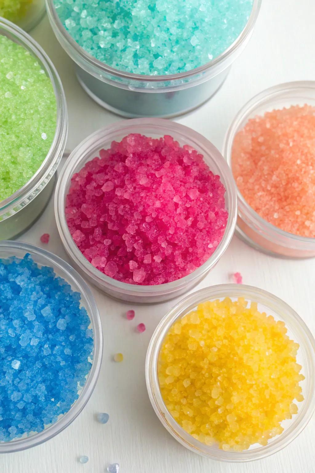 Bright and cheerful Epsom salt display