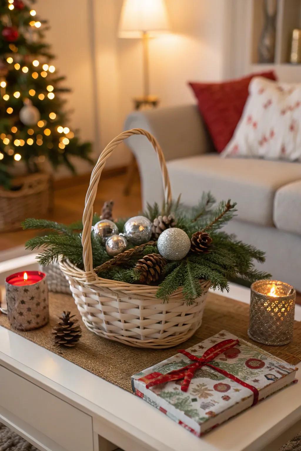 Festive decorations make your basket cheerful and enjoyable.