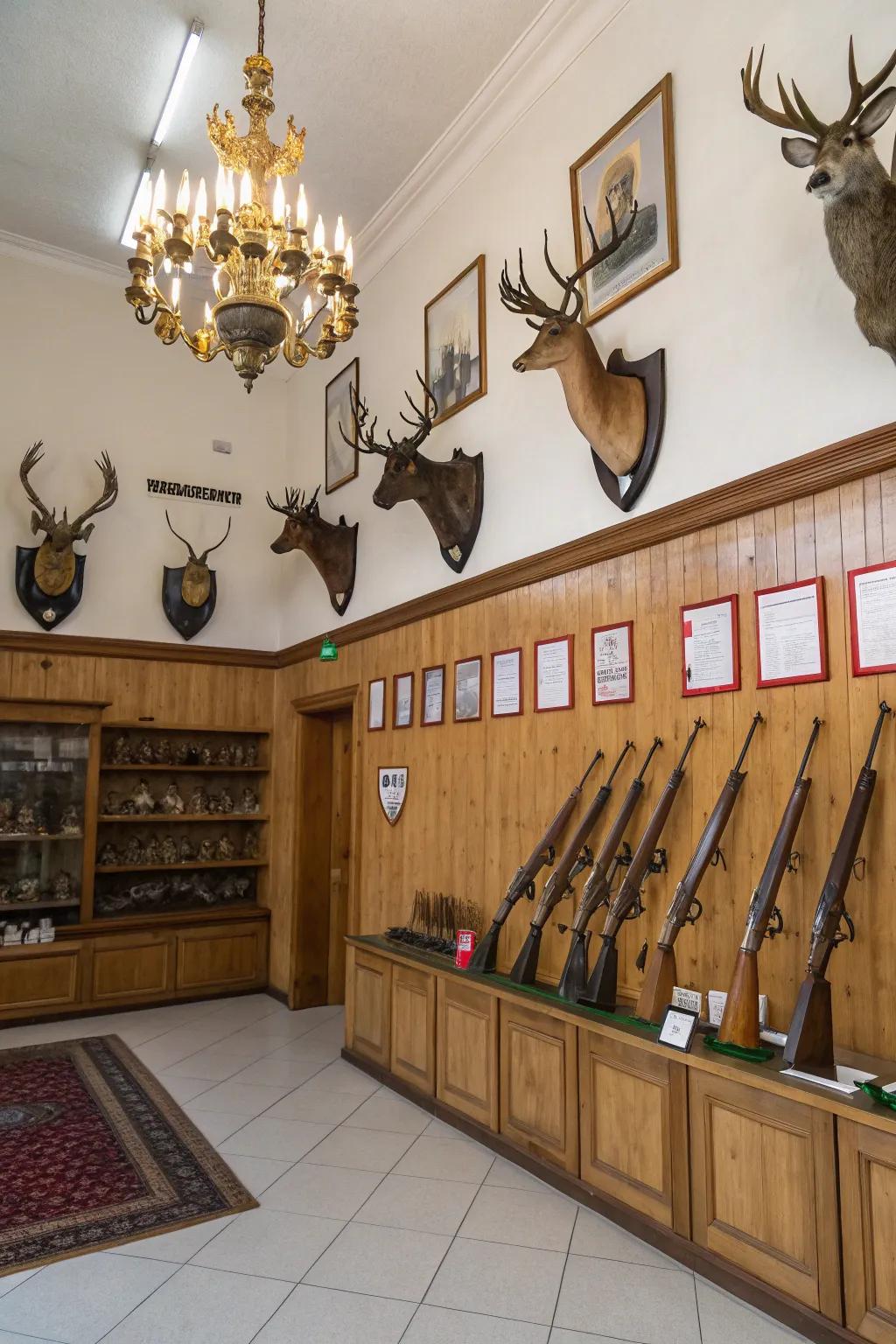 An organized display accentuates the value of each trophy.