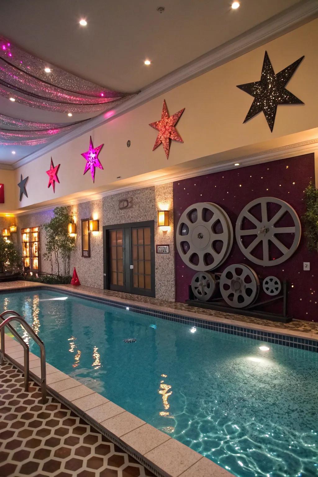 Add a touch of red-carpet glamour with a Hollywood-themed pool party.