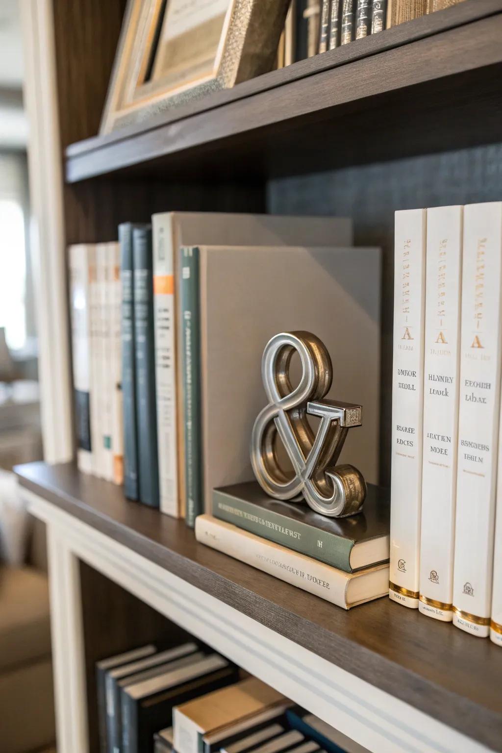 Add refinement with gleaming initial bookends.