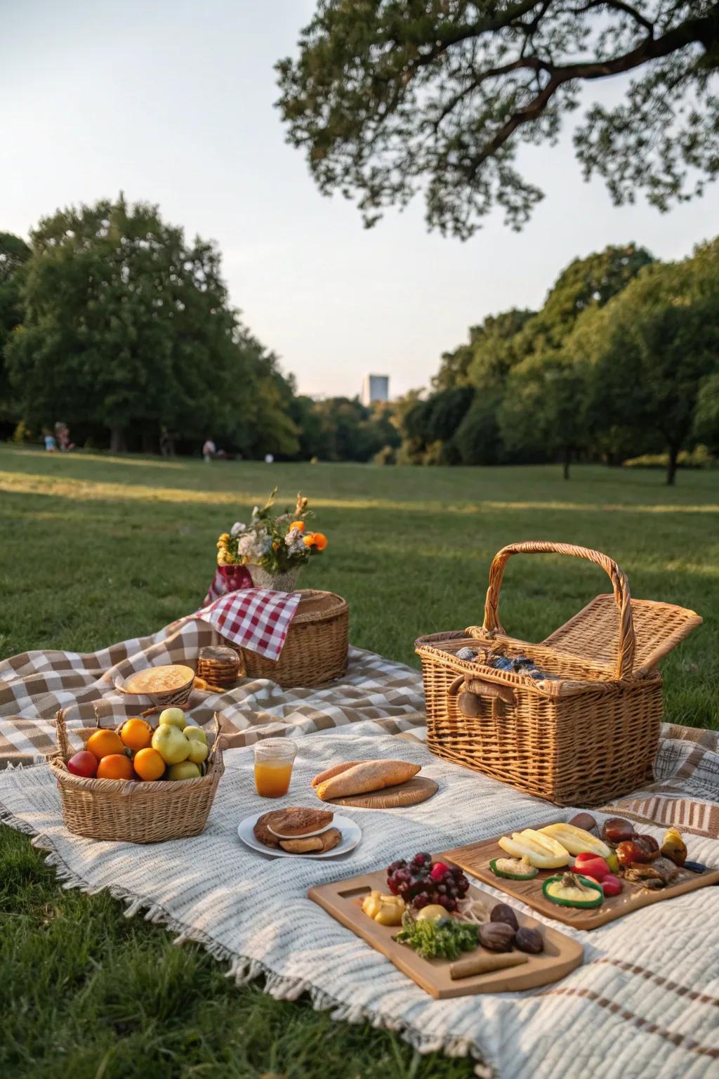 Relish the outdoors with a traditional Picnic in the Park.