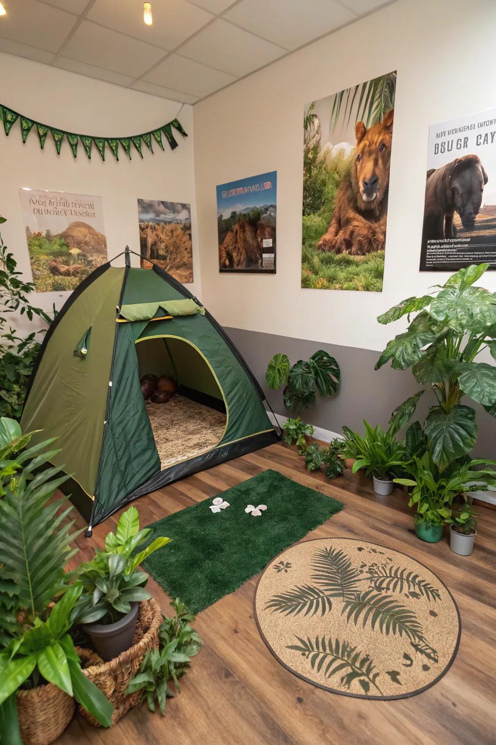 Inventive furniture layouts can make a room feel like a jungle adventure.