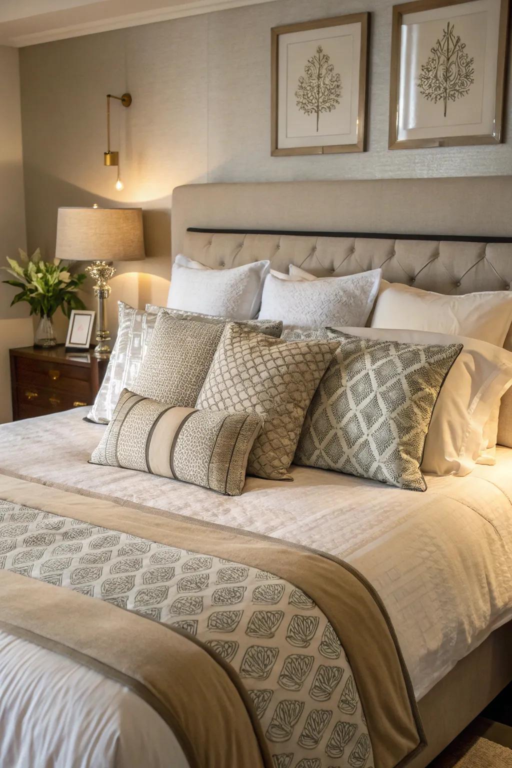 Pillows add layers of comfort and sophisticated style.