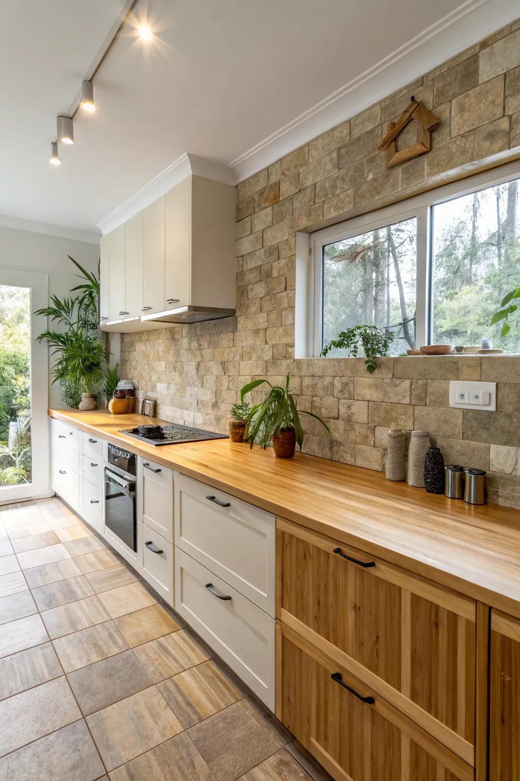 Eco-friendly style with pressed grass and stone elegance.