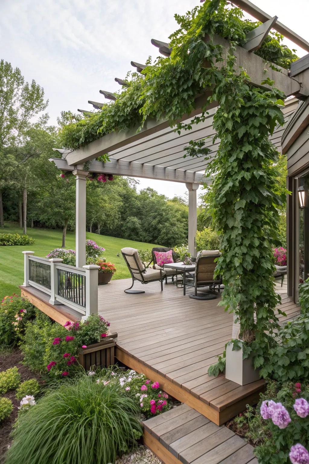 A pergola adds elegance and function to your deck space.