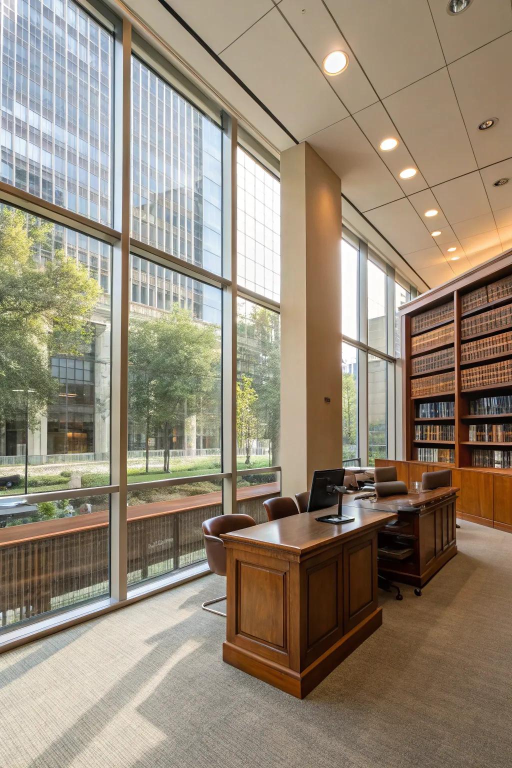 Sunlight cultivates a welcoming and bright atmosphere.