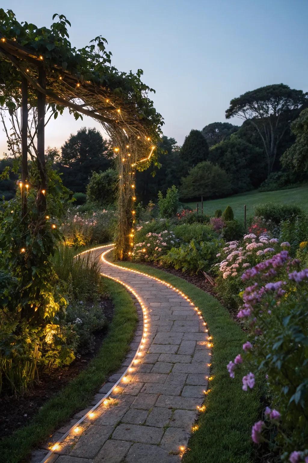 Create enchanting garden pathways with LED lighting.