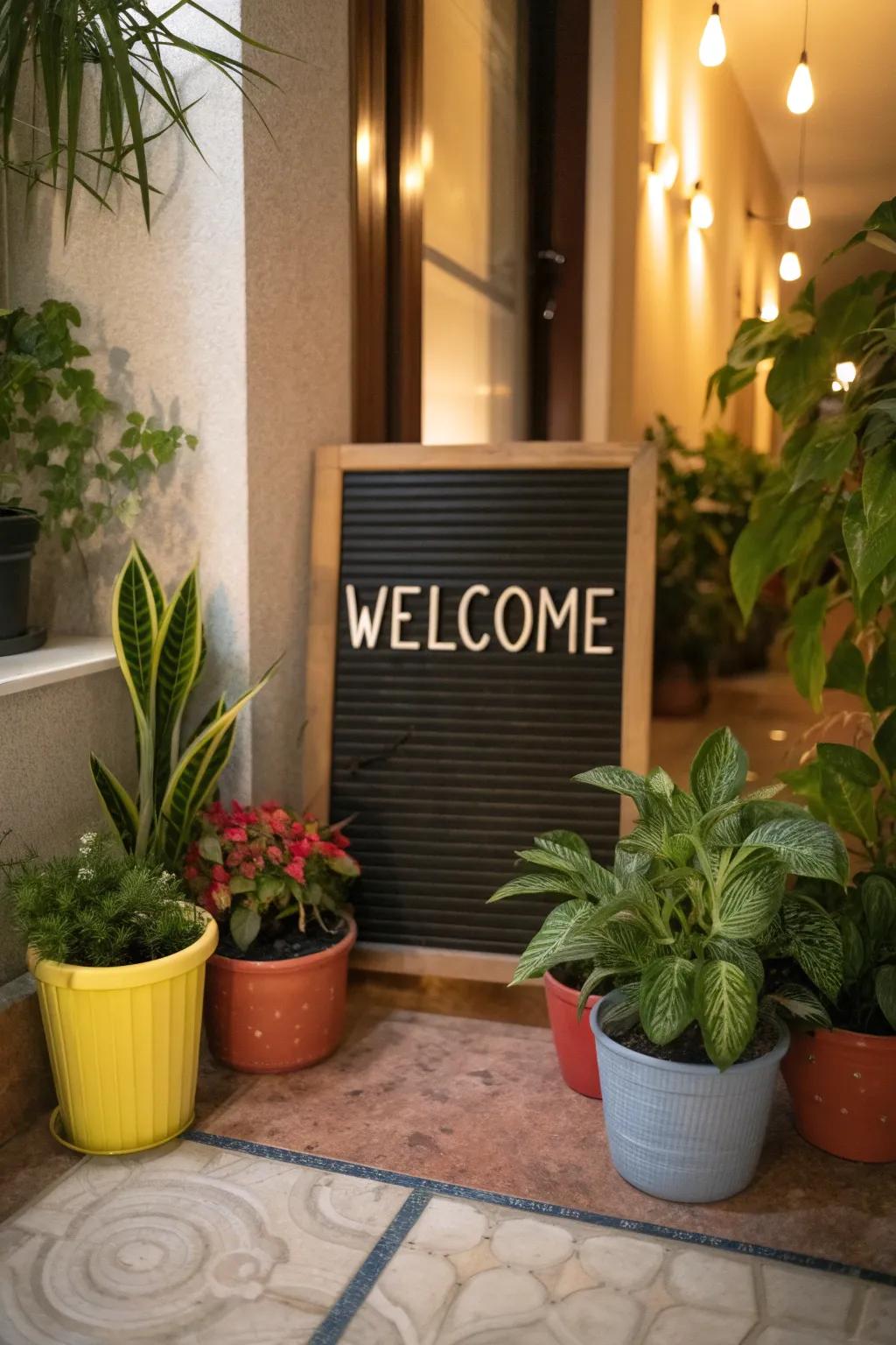 A heartfelt greeting to welcome visitors into your home.