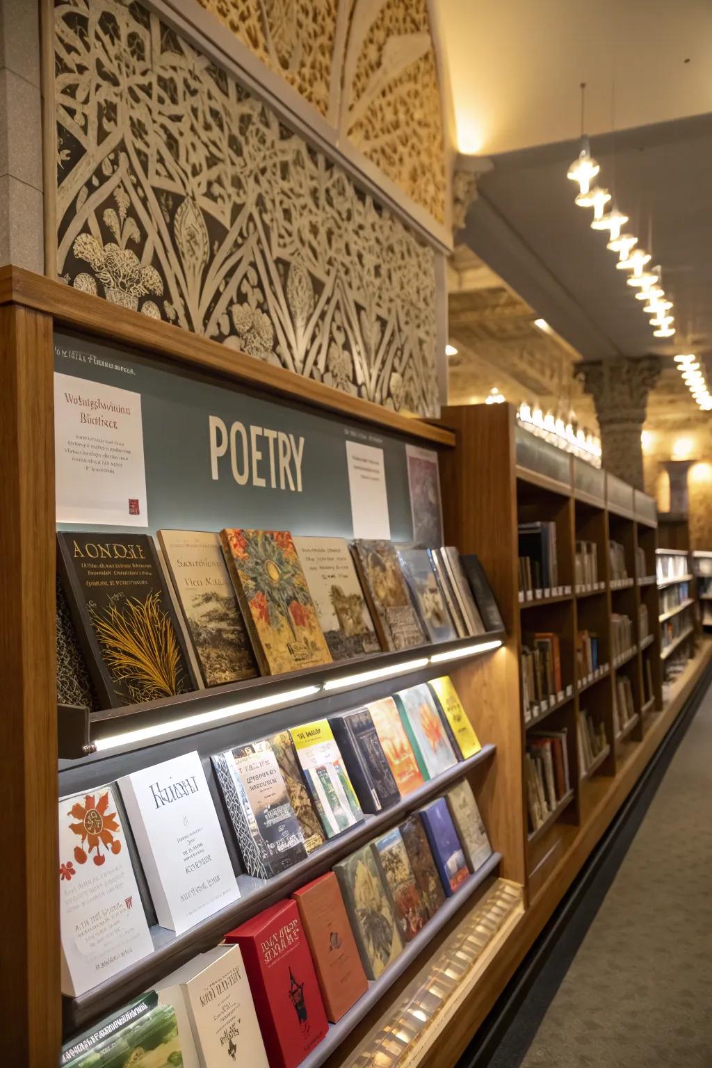 A creative showcase for World Poetry Day featuring poetry collections and artwork.