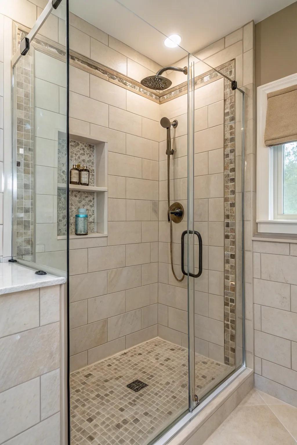 Neutral shades can transform your shower into a tranquil escape.