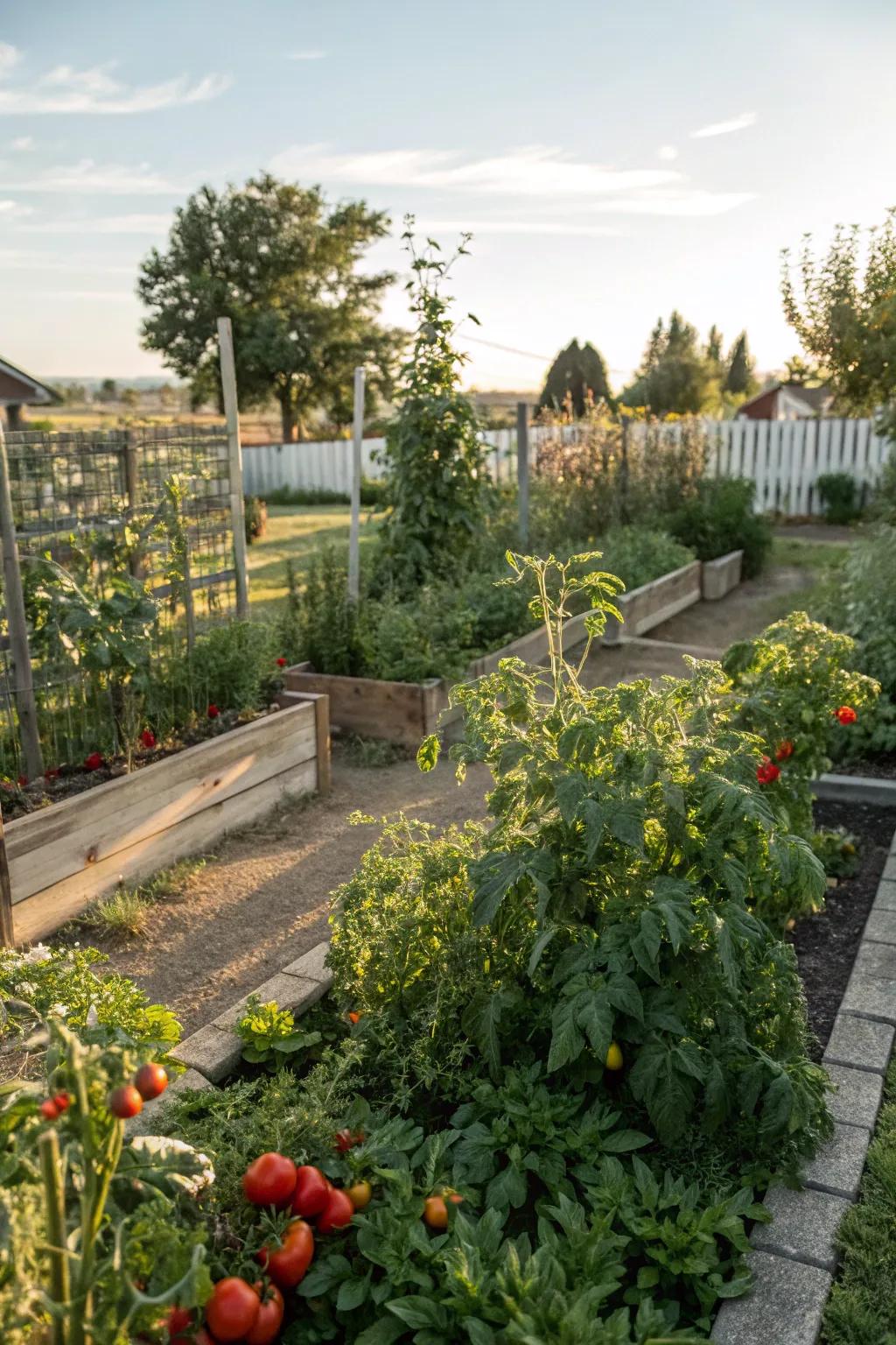 A produce garden allows you to relish fresh produce from your own backyard.